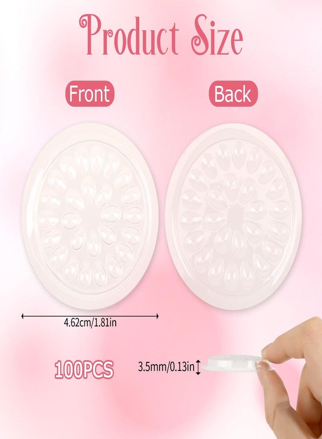 Zelphvt False Lash Glue Holder, 100Pcs False Eyelashes Glue Holders Plastic Eyelash Pads Disposable Eyelash Tray Plastic Glues Pallet Pad Lash Trays for Lashs Extensions (Transparent) - Image 2